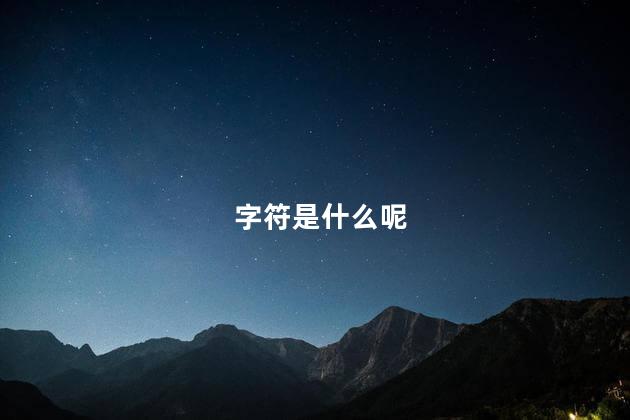 字符是什么呢