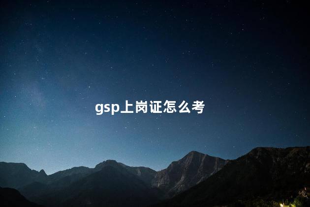 gsp上岗证怎么考