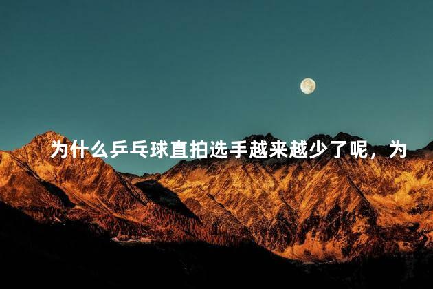 为什么乒乓球直拍选手越来越少了呢，为什么乒乓球直拍很少