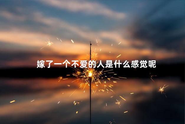 嫁了一个不爱的人是什么感觉呢，跟一个不爱的人结婚是什么感受