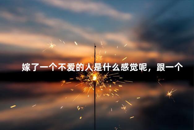 嫁了一个不爱的人是什么感觉呢，跟一个不爱的人结婚是什么感受