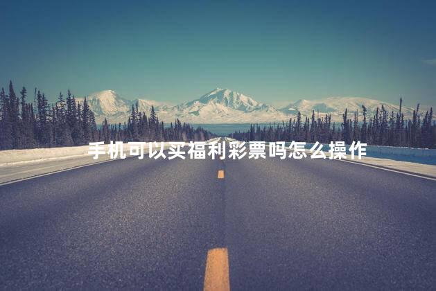 手机可以买福利彩票吗怎么操作，手机上怎么买福利彩票